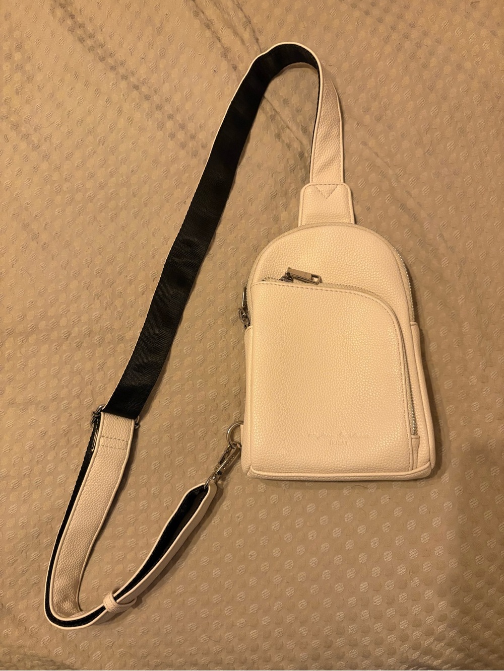 Cream Adjustable Crossbody Sling Belt Bag